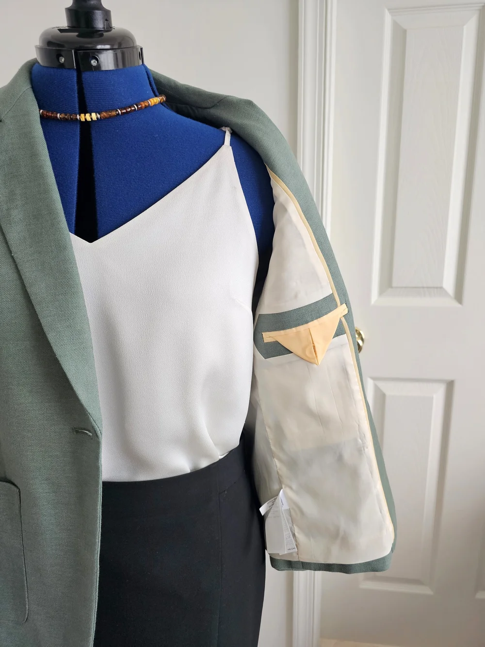 J.Crew Helena Linen Blend Blazer 10P Sage Green Tailored Office Preppy Jacket